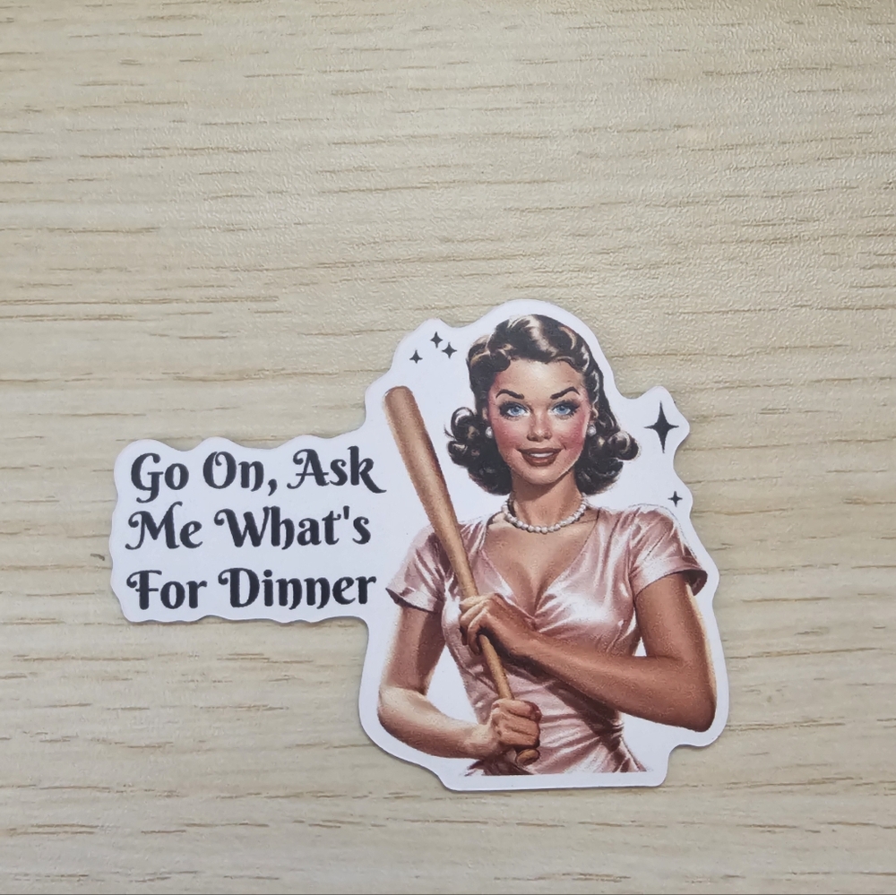 Retro 50s Housewife Magnet: Kitchen Humor 3"x3"